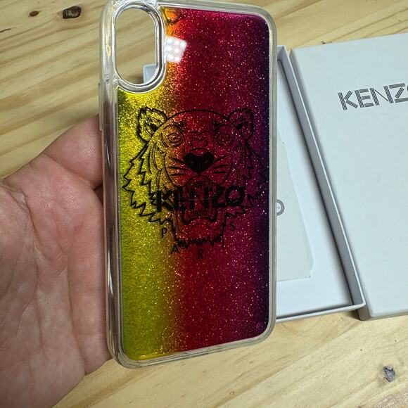 Kenzo Unisex Adults iPhone X/XS Phone Case Sparkly Animal Print Multi Color - Picture 2 of 6